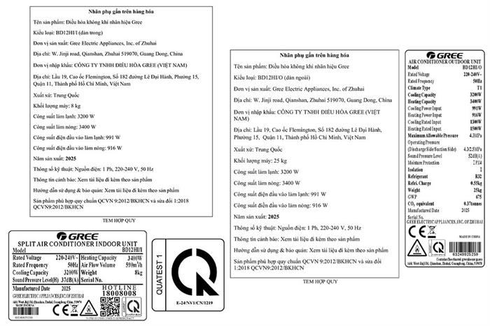 Điều hòa Gree Inverter 9000 BTU 2 chiều BD9HI